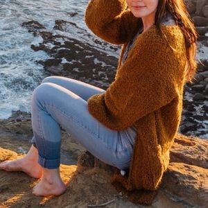 Oversized mustard yellow cardigan